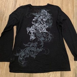Cato long sleeve black sheer shirt